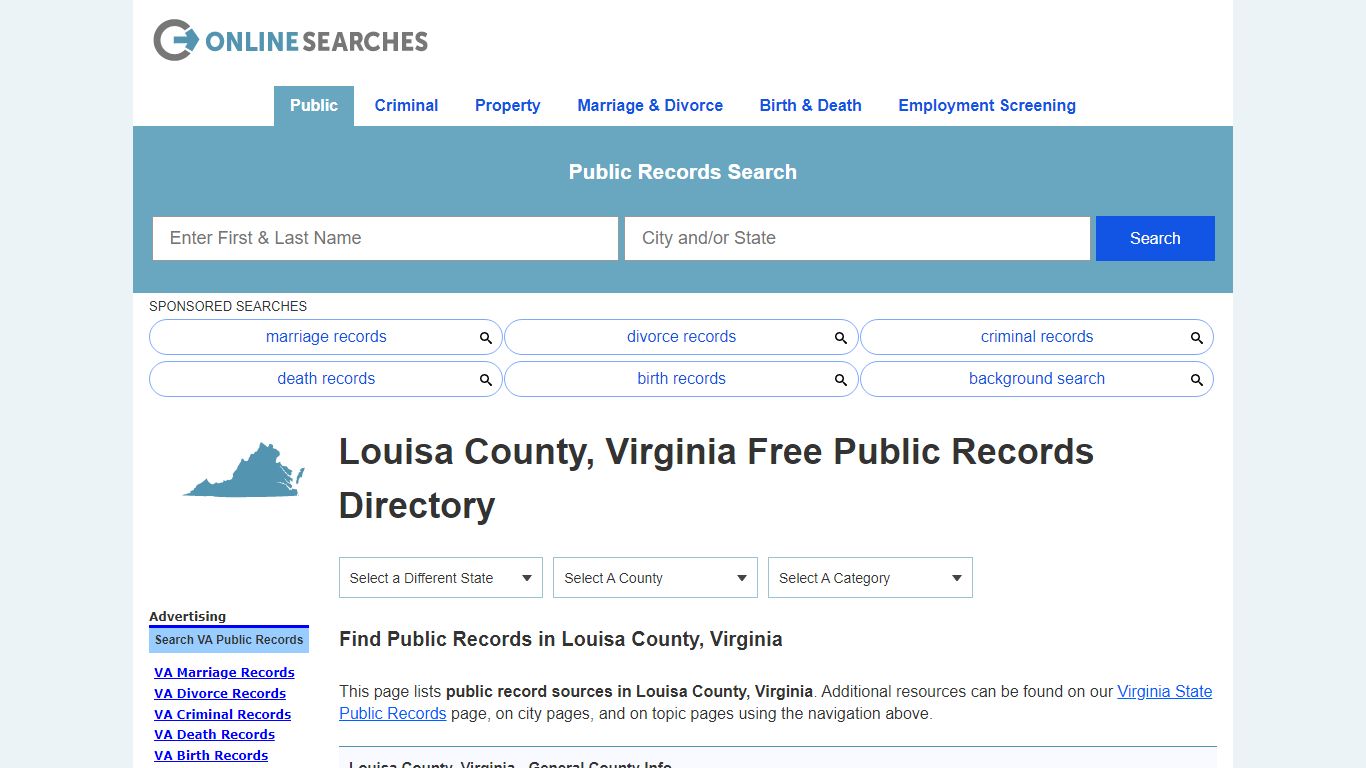 Louisa County, Virginia Public Records Directory