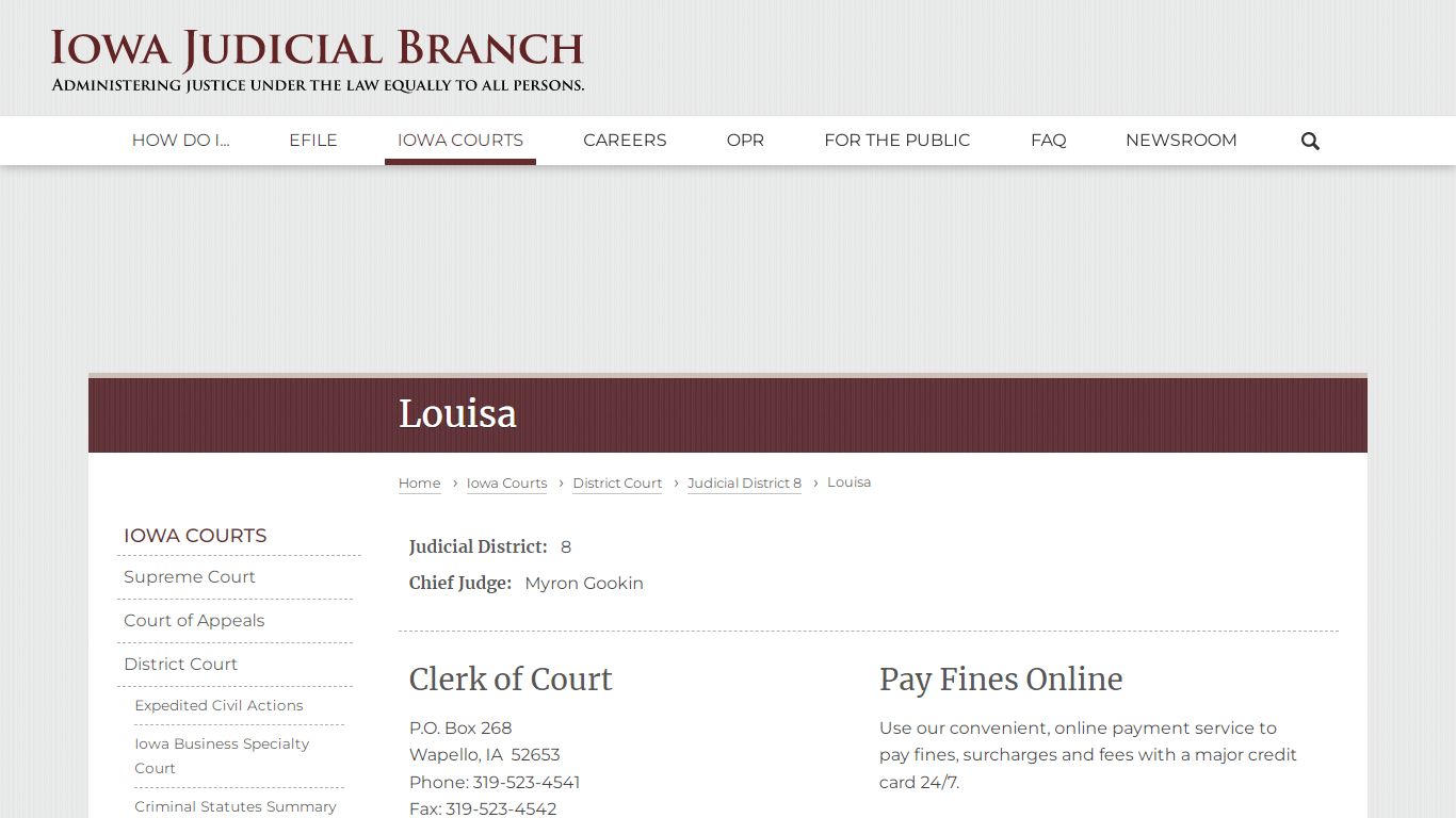 Louisa | Judicial District 8 | Iowa Judicial Branch